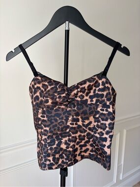 Princess Polly Leopard Satin Cami Top - Black & Copper